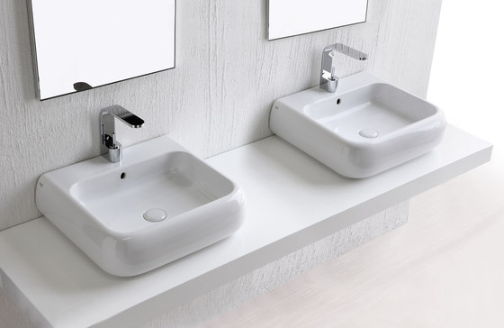 Shui wall mounted and on top washbasin 54 | Wash basins | Ceramica Cielo
