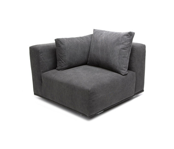 Madonna Sofa, Corner Right: Canvas Washed Black 066 | Modular seating elements | NORR11