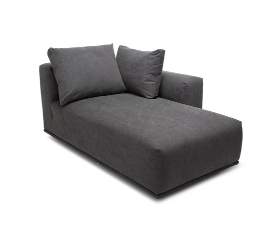 Madonna Sofa, Chaise Longue Left: Canvas Washed Black 066 | Modular seating elements | NORR11