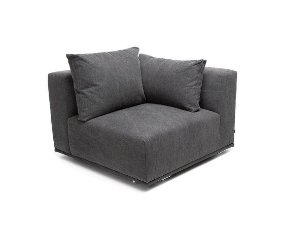 Madonna Sofa, Corner Left: Canvas Washed Black 066 | Modular seating elements | NORR11