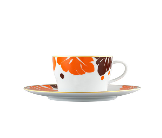 AURÉOLE COLORÉE Tea/Cappuccino cup, saucer | Dinnerware | FÜRSTENBERG