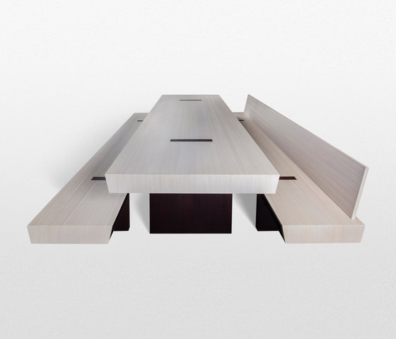 Double Table with benches | Table-seat combinations | Trentino Wood & Design