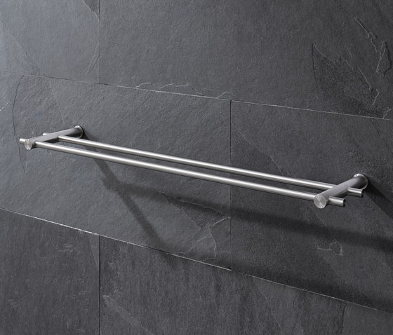 Toallero doble diseño acero inoxidable 40 cm | Estanterías toallas | PHOS Design