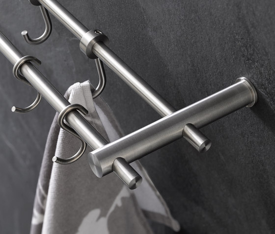 Barre porte-serviettes double design inox 40 cm | Porte-serviettes | PHOS Design
