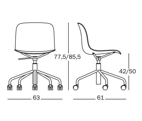 Troy | Swivel chair on 5 wheels | Chaises de bureau | Magis