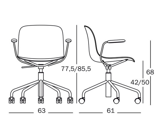 Troy | Swivel chair on 5 wheels | Office chairs | Magis