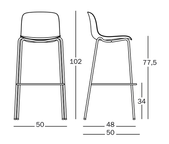 Troy | 4 Legs Stool | Bar stools | Magis