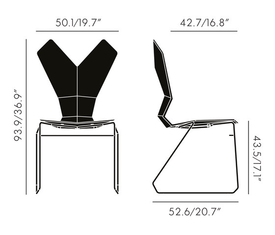 Y Chair Sled Black Shell Black Base | Stühle | Tom Dixon