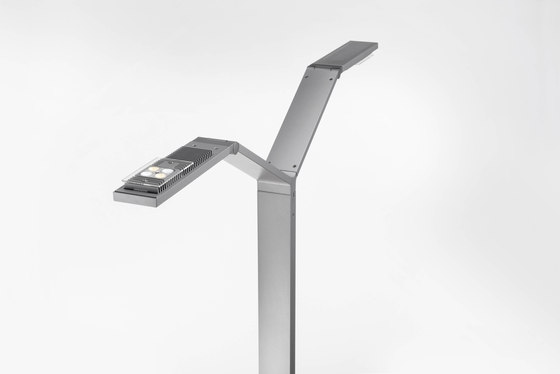 FLOOR TWIN LINEAR aluminium | Free-standing lights | LUCTRA