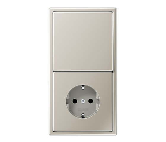 LS 990 stainless steel switch-socket | Combinaisons prise-interrupteur (schuko) | JUNG