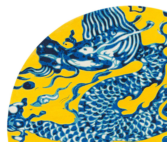 Blue China Rug Yellow 1 | Formatteppiche | GAN