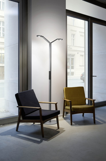 FLOOR TWIN RADIAL aluminium | Free-standing lights | LUCTRA