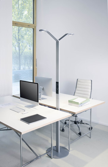 FLOOR TWIN RADIAL aluminium | Free-standing lights | LUCTRA