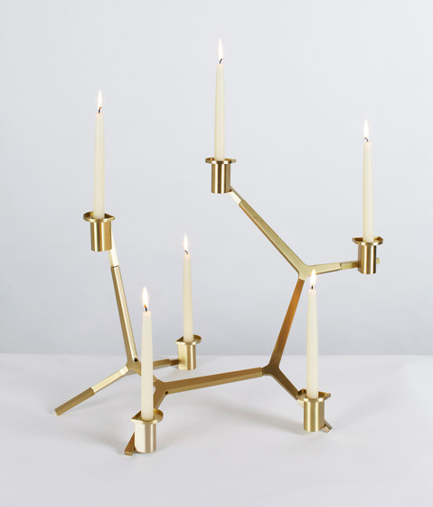 Agnes candelabra table 6 candles brass | Portacandele | Roll & Hill