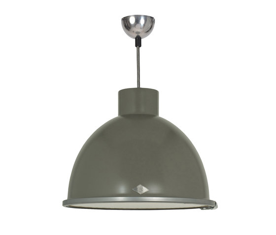 Giant 1 Pendant Light, Stone Grey with Wired Glass | Suspensions | Original BTC