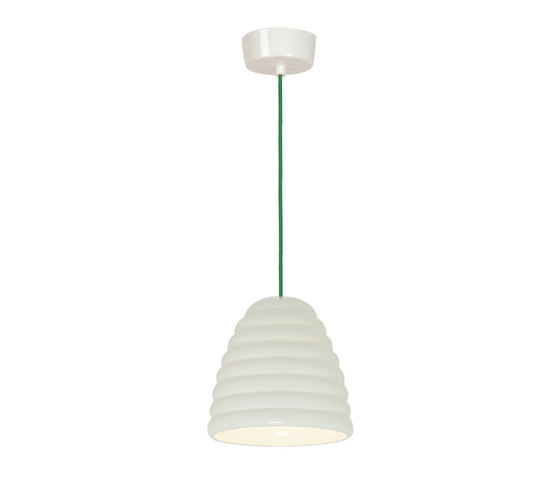 Hector Bibendum Size 2 Pendant, White with Green Cable | Suspended lights | Original BTC