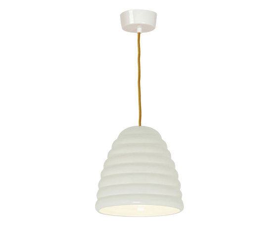 Hector Bibendum Size 3 Pendant, White with Yellow Cable | Suspended lights | Original BTC