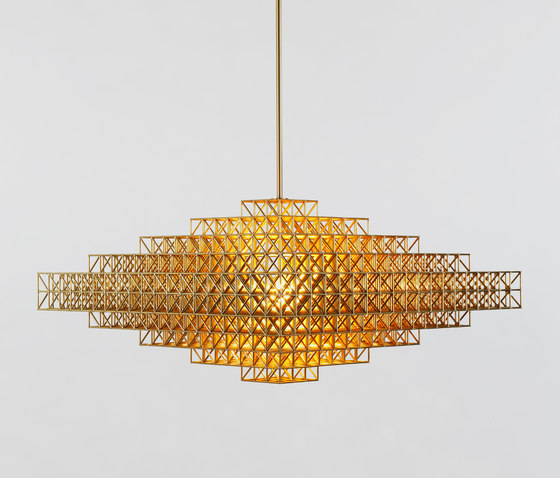 Gridlock Pendant - 7440 (Raw brass) | Suspended lights | Roll & Hill
