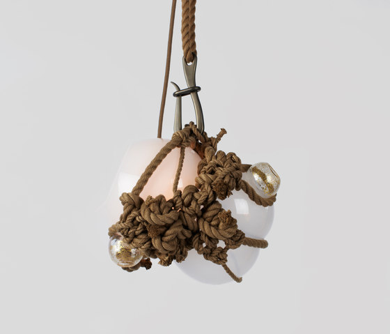 Knotty Bubbles Pendant - Small (Khaki/Opal) | Suspended lights | Roll & Hill