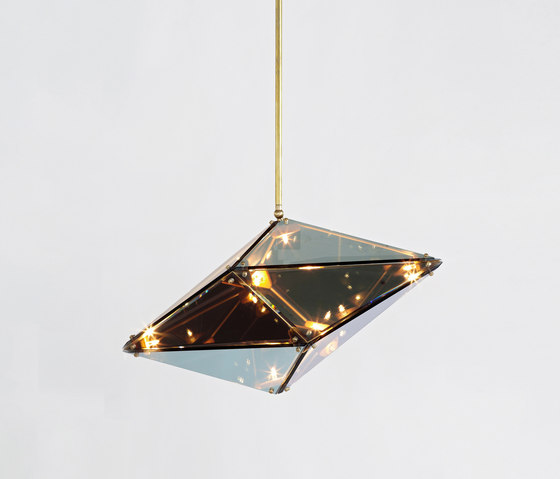 Maxhedron 24 inches - Horizontal (Brushed brass/Transparent mirror) | Lampade sospensione | Roll & Hill
