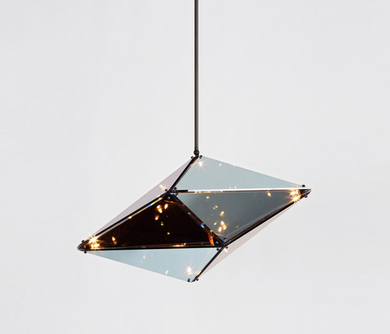 Maxhedron 30 inches - Horizontal (Oil-rubbed bronze/Transparent mirror) | Suspended lights | Roll & Hill