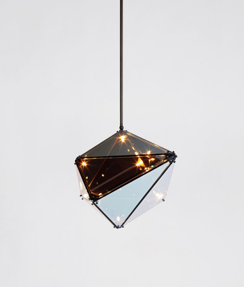 Maxhedron 30 inches - Horizontal (Oil-rubbed bronze/Transparent mirror) | Suspended lights | Roll & Hill