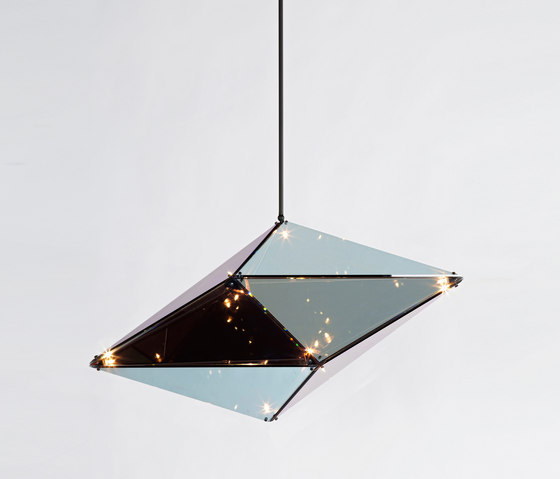 Maxhedron 42 inches - Horizontal (Oil-rubbed bronze/Transparent mirror) | Suspended lights | Roll & Hill
