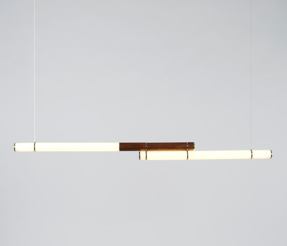 Mini Endless Double - 89 inches (Polished brass/Stained oak) | Lampade sospensione | Roll & Hill