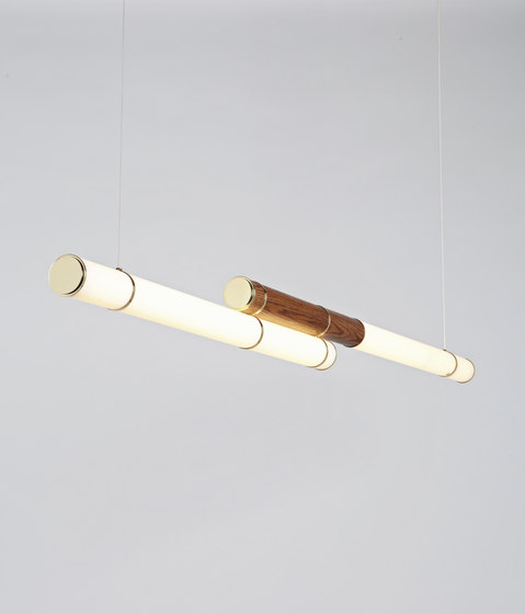 Mini Endless Double - 89 inches (Polished brass/Stained oak) | Lampade sospensione | Roll & Hill