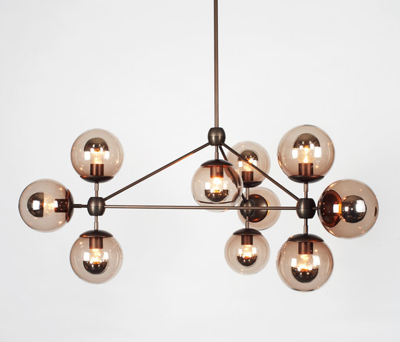 MODO CHANDELIER 10 GLOBES BRONZE SMOKE - Suspended lights from Roll ...