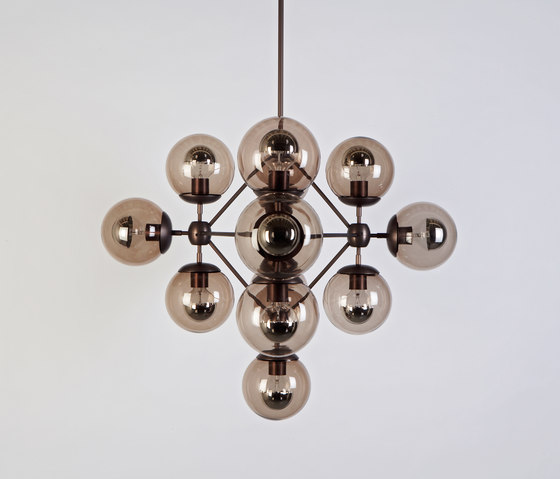 Modo Chandelier - Diamond, 13 Globes (Bronze/Smoke) | Lampade sospensione | Roll & Hill