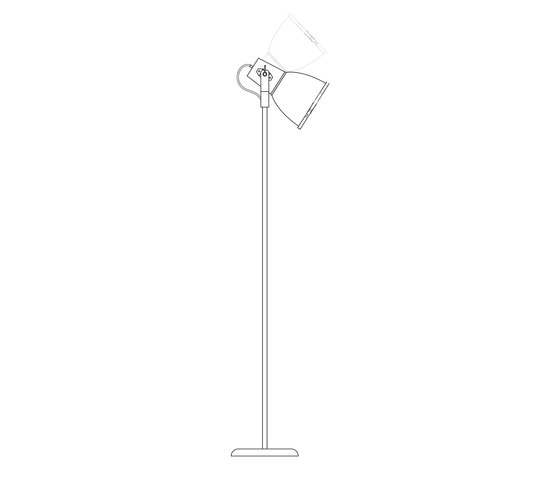 Stirrup 3 Floor Light with Etched Glass, Natural Aluminium | Free-standing lights | Original BTC