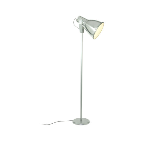 Stirrup 3 Floor Light with Etched Glass, Natural Aluminium | Luminaires sur pied | Original BTC