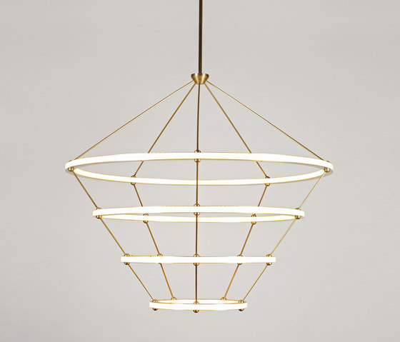 Halo Chandelier - 4 Rings (Brushed brass) | Suspensions | Roll & Hill