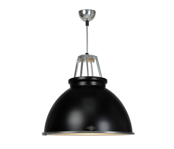 Titan Size 3 Pendant Light, Black with Etched Glass | Lampade sospensione | Original BTC