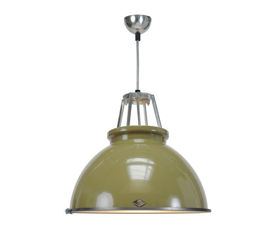 Titan Size 3 Pendant Light, Olive Green with Etched Glass | Suspended lights | Original BTC