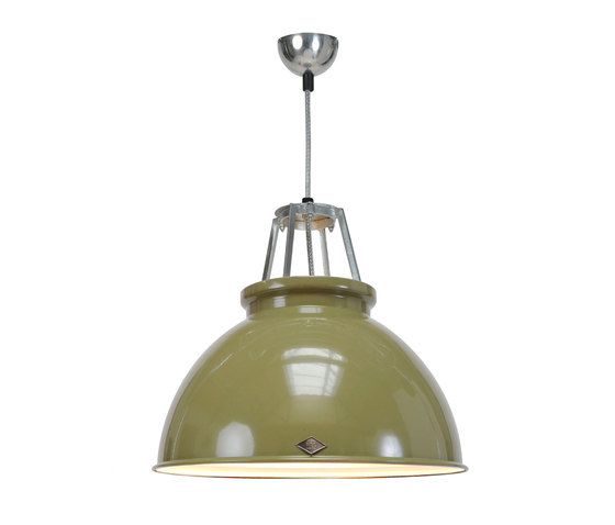 Titan Size 3 Pendant Light, Olive Green/White Interior | Lámparas de suspensión | Original BTC