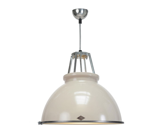 Titan Size 3 Pendant Light, Putty Grey with Etched Glass | Suspensions | Original BTC