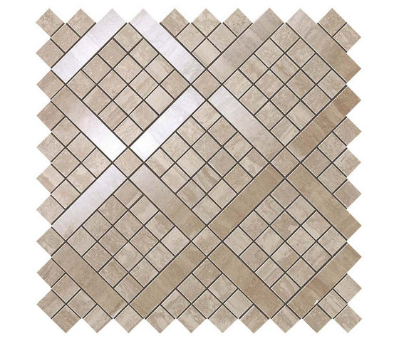 Marvel Pro Travertino Silver Diagonal Mosaic shiny | Mosaïques céramique | Atlas Concorde