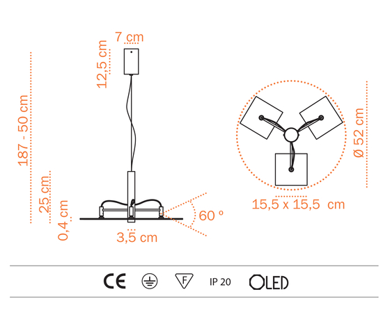 Adjust S OLED S-3 | Suspended lights | Bernd Unrecht lights