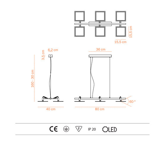 Adjust S OLED SH-6 | Lámparas de suspensión | Bernd Unrecht lights