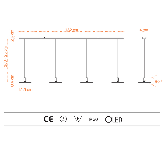 Adjust-solo S – OLED - suspended lamp | Lampade sospensione | Bernd Unrecht lights
