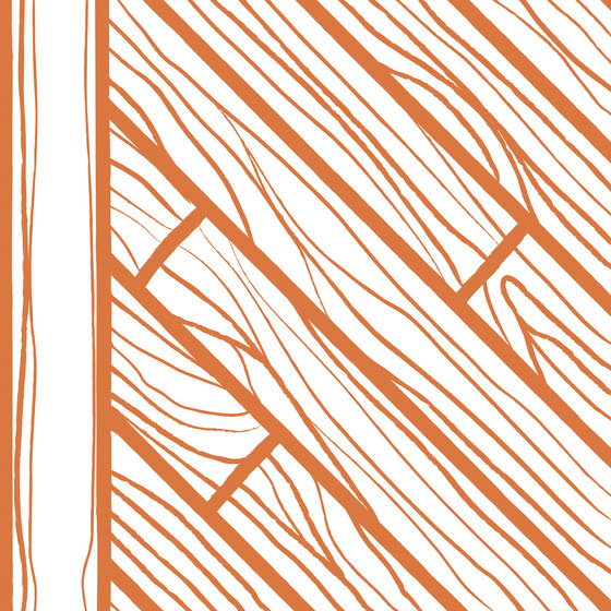 Artwork Wood right and left Orange | AR6060WRLO | Keramik Fliesen | Ornamenta