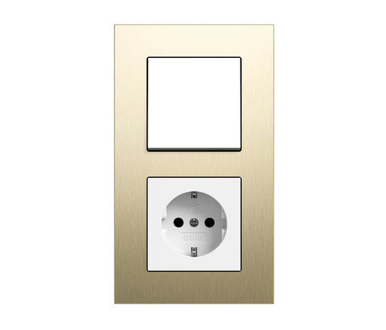 Esprit aluminium bright gold | Switch range | Interrupteurs à bouton poussoir | Gira