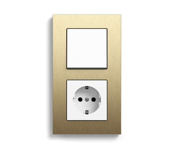 Esprit aluminium bright gold | Switch range | interuttori pulsante | Gira