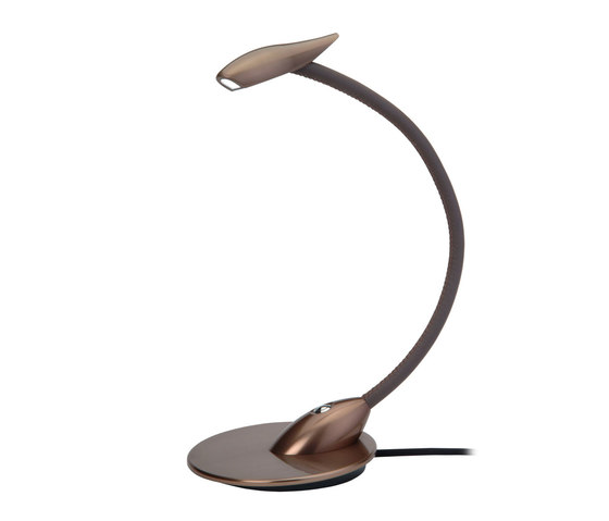Maestro Table Light, anodised bronze with mushroom leather | Lampade tavolo | Original BTC