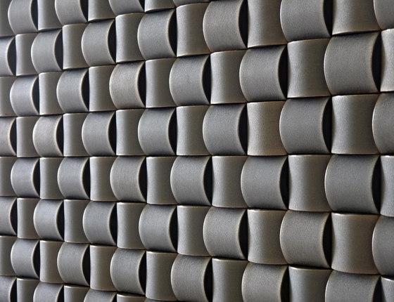 Ichimatsu MA-A 3D ceramic tile, metallic silver | Ceramic tiles | Kenzan