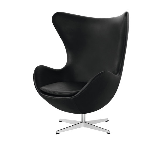 Egg™ Lounge chair | 3316 | Grey leather | Polished aluminum base | Sillones | Fritz Hansen