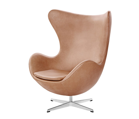Egg™ Lounge chair | 3316 | Grey leather | Polished aluminum base | Armchairs | Fritz Hansen