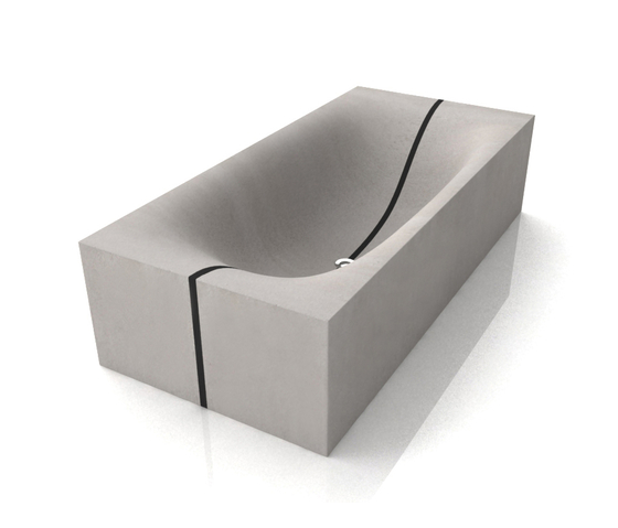 dade WAVE CUBED concrete bathtub with stripe | Bathtubs | Dade Design AG concrete works Beton